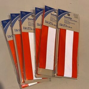 Bondex Iron-On Fluorescent Reflective Tape 6pk NWT